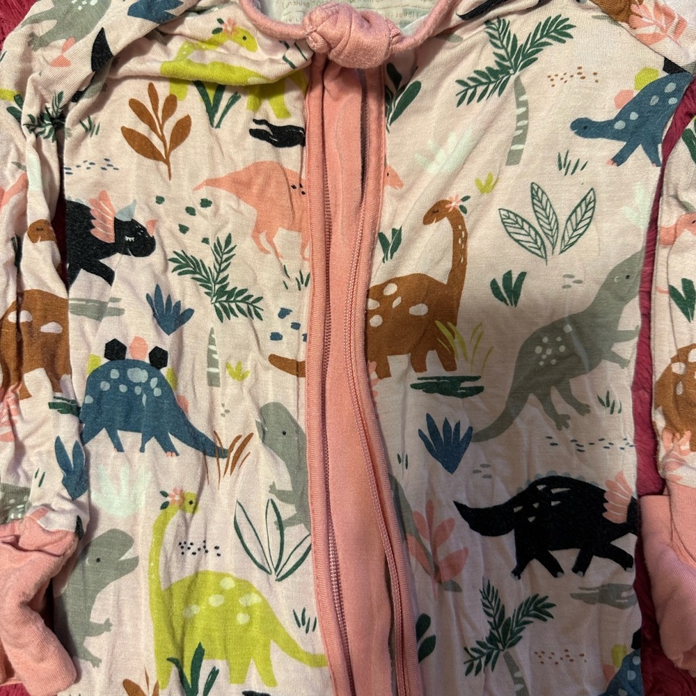 Little Sleepies Pink Dinosaur Zippy